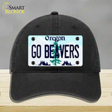 Go Beavers Oregon Novelty License Plate Hat Unconstructed Cotton / Black