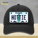 Hottie Oregon Novelty License Plate Hat Unconstructed Cotton / Black