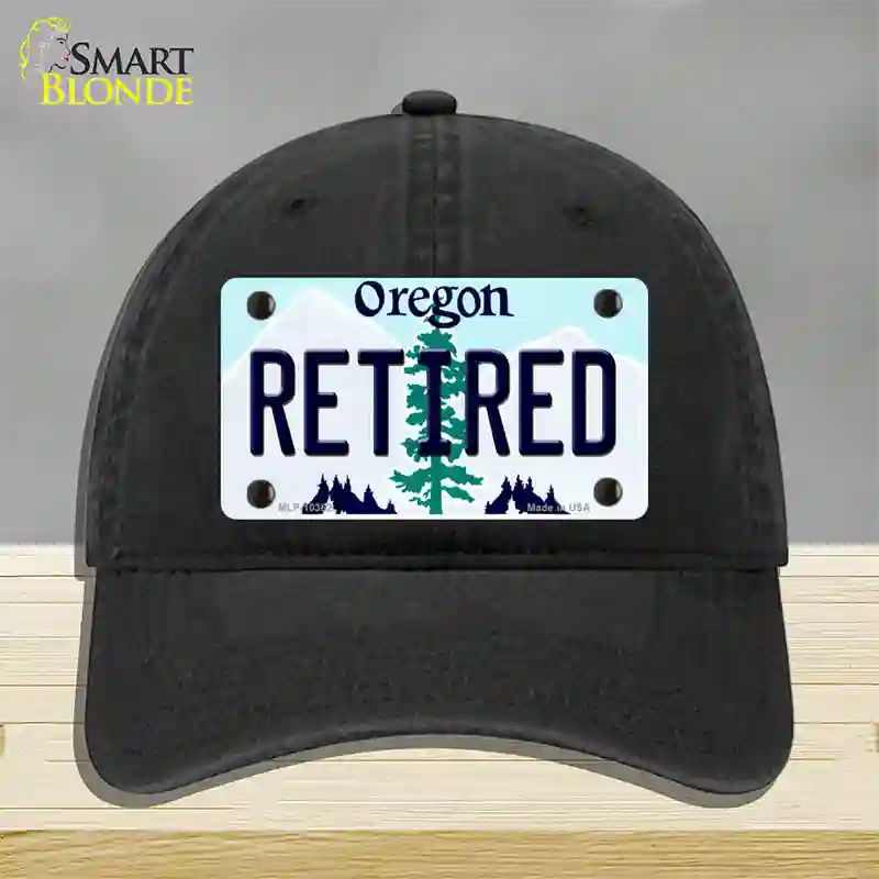 Retired Oregon Novelty License Plate Hat Unconstructed Cotton / Black