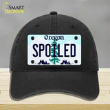 Spoiled Oregon Novelty License Plate Hat Unconstructed Cotton / Black