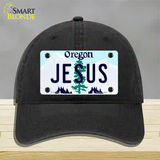 Jesus Oregon Novelty License Plate Hat Unconstructed Cotton / Black