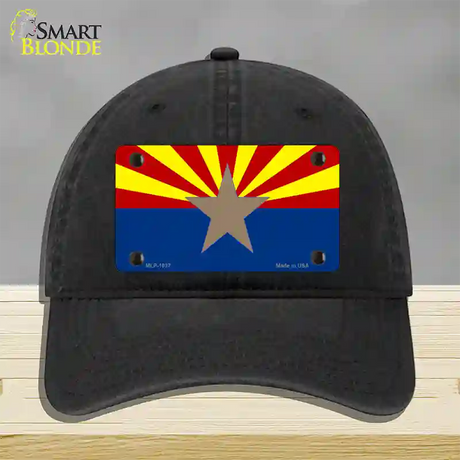 Arizona Big Star State Flag Novelty License Plate Hat Unconstructed Cotton / Black