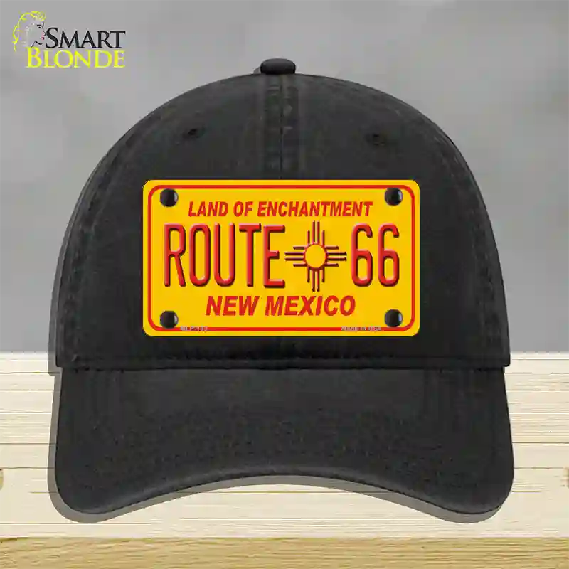 Route 66 New Mexico Novelty License Plate Hat Unconstructed Cotton / Black