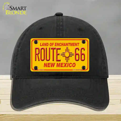 Route 66 New Mexico Novelty License Plate Hat Unconstructed Cotton / Black