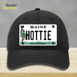 Hottie Maine Novelty License Plate Hat Unconstructed Cotton / Black