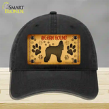 Afghan Hound Novelty License Plate Hat Unconstructed Cotton / Black