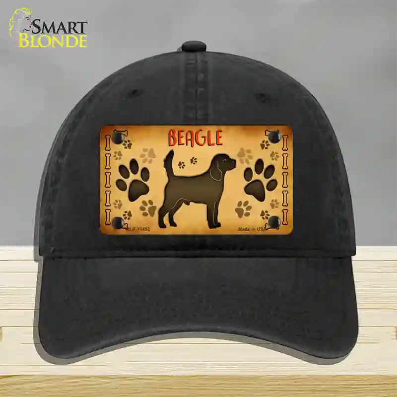 Beagle Novelty License Plate Hat Unconstructed Cotton / Black