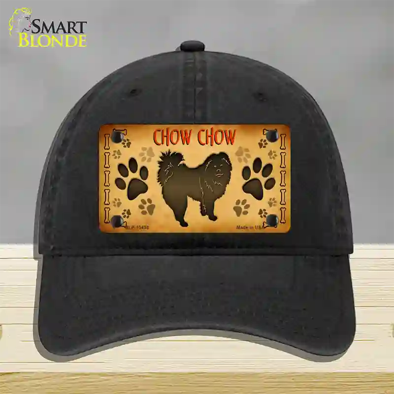 Chow Chow Novelty License Plate Hat Unconstructed Cotton / Black