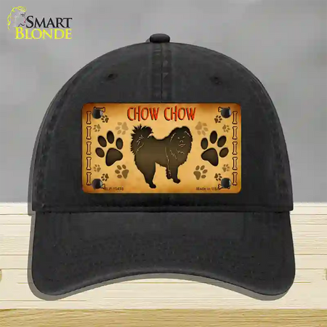 Chow Chow Novelty License Plate Hat Unconstructed Cotton / Black