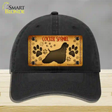 Cocker Spaniel Novelty License Plate Hat Unconstructed Cotton / Black