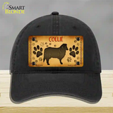 Collie Novelty License Plate Hat Unconstructed Cotton / Black