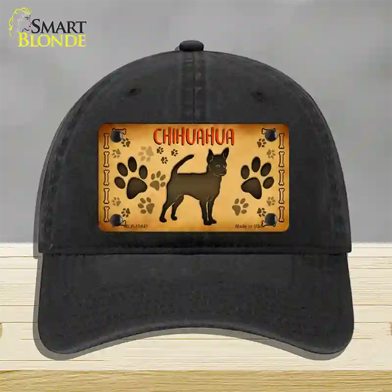 Chihuahua Novelty License Plate Hat Unconstructed Cotton / Black