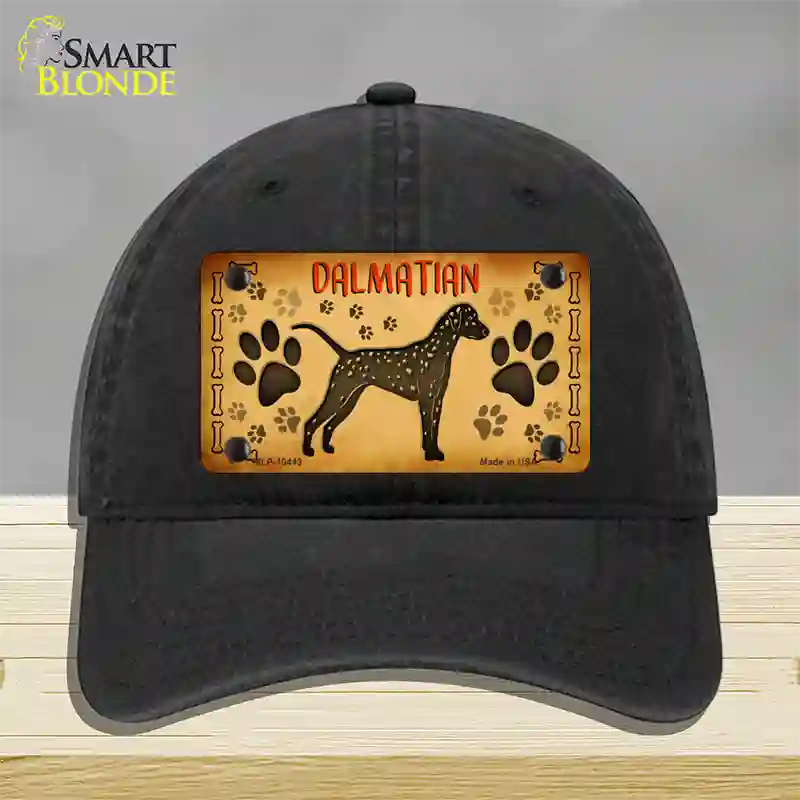 Dalmatian Novelty License Plate Hat Unconstructed Cotton / Black