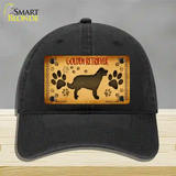 Golden Retriever Novelty License Plate Hat Unconstructed Cotton / Black