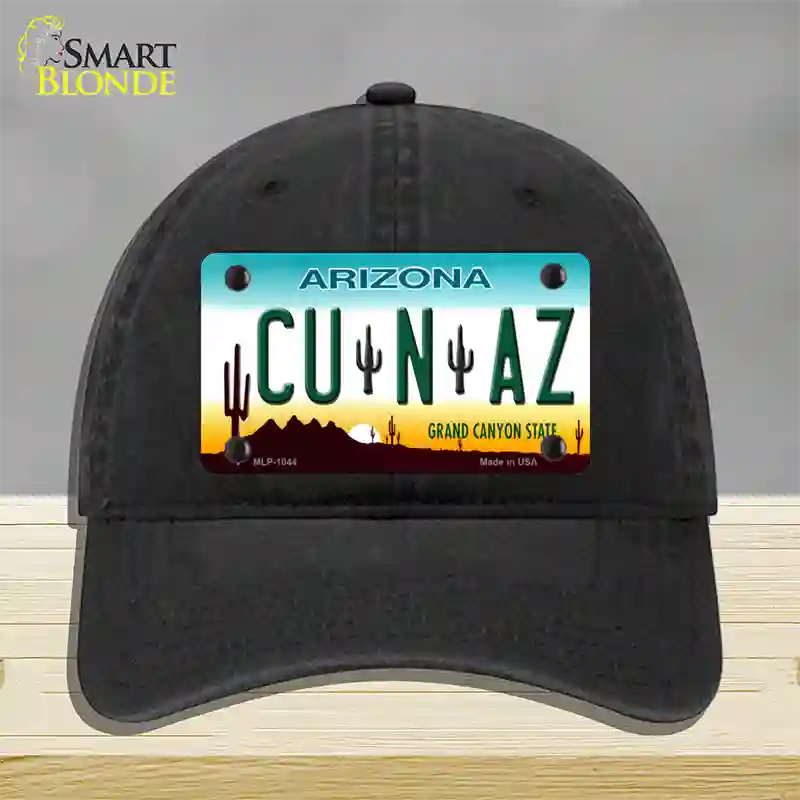 Cu N Az Novelty License Plate Hat Unconstructed Cotton / Black