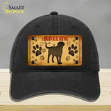 Labrador Retriever Novelty License Plate Hat Unconstructed Cotton / Black