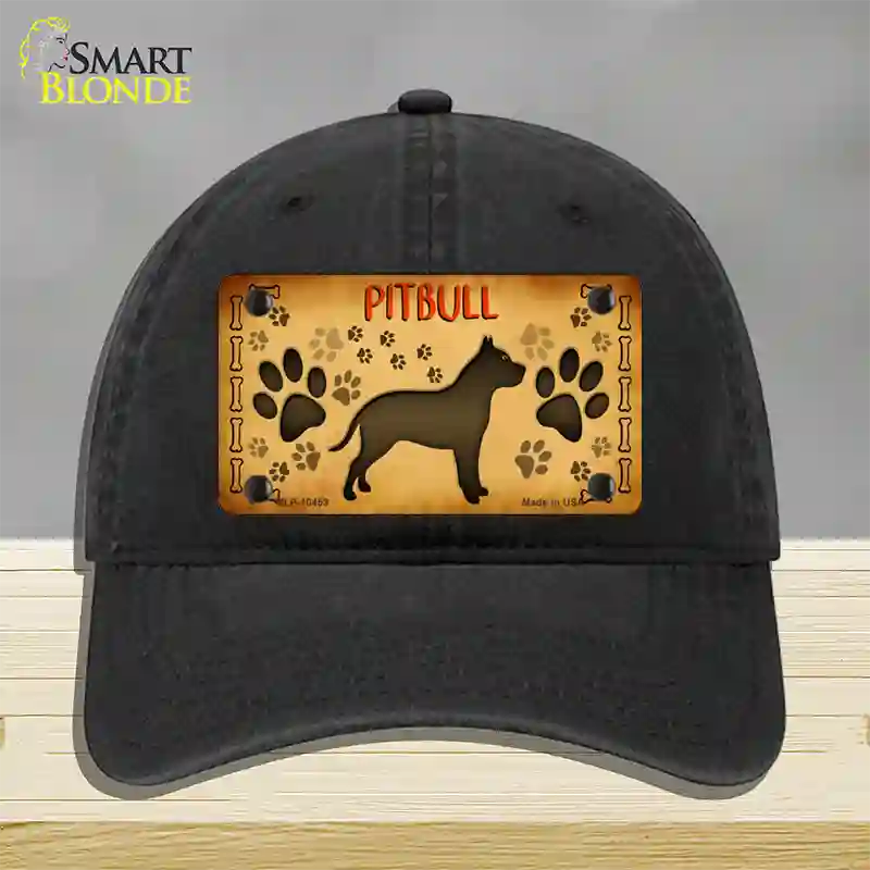 Pitbull Novelty License Plate Hat Unconstructed Cotton / Black