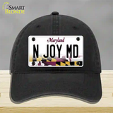 N Joy MD Maryland Novelty License Plate Hat Unconstructed Cotton / Black