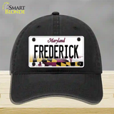 Frederick Maryland Novelty License Plate Hat Unconstructed Cotton / Black