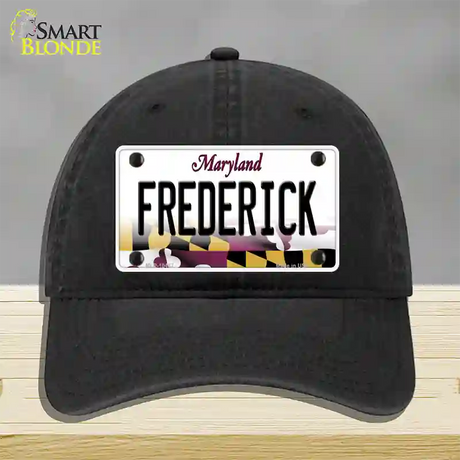 Frederick Maryland Novelty License Plate Hat Unconstructed Cotton / Black