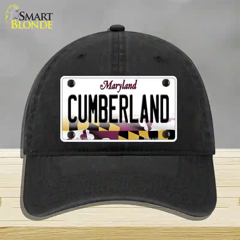 Cumberland Maryland Novelty License Plate Hat Unconstructed Cotton / Black