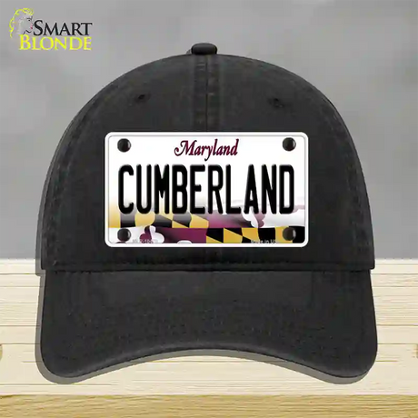 Cumberland Maryland Novelty License Plate Hat Unconstructed Cotton / Black