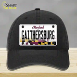 Gaithersburg Maryland Novelty License Plate Hat Unconstructed Cotton / Black