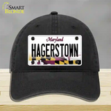 Hagerstown Maryland Novelty License Plate Hat Unconstructed Cotton / Black