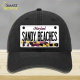 Sandy Beaches Maryland Novelty License Plate Hat Unconstructed Cotton / Black