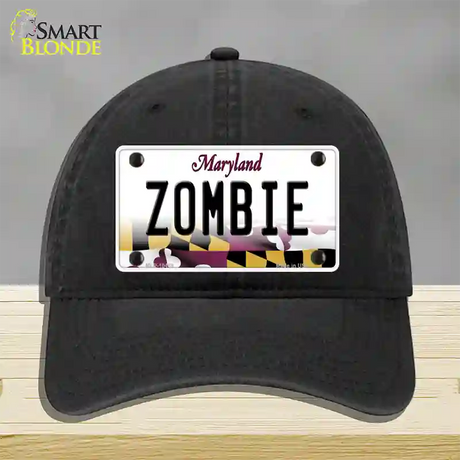 Zombie Maryland Novelty License Plate Hat Unconstructed Cotton / Black