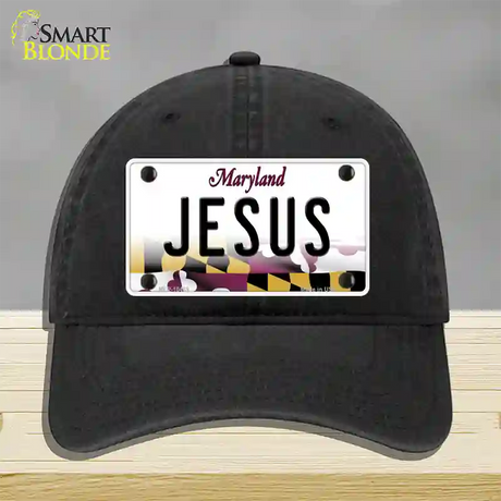 Jesus Maryland Novelty License Plate Hat Unconstructed Cotton / Black