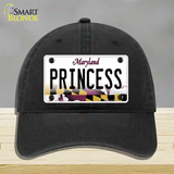 Princess Maryland Novelty License Plate Hat Unconstructed Cotton / Black