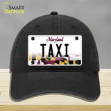 Taxi Maryland Novelty License Plate Hat Unconstructed Cotton / Black