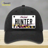 Hunter Maryland Novelty License Plate Hat Unconstructed Cotton / Black