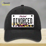 Divorced Maryland Novelty License Plate Hat Unconstructed Cotton / Black