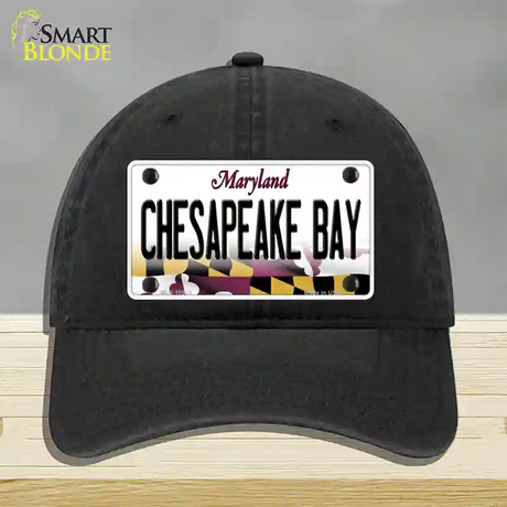 Chesapeake Bay Maryland Novelty License Plate Hat Unconstructed Cotton / Black