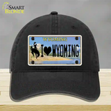 I Love Wyoming Novelty License Plate Hat Unconstructed Cotton / Black