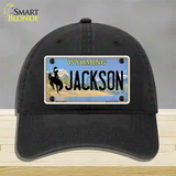 Jackson Wyoming Novelty License Plate Hat Unconstructed Cotton / Black