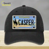 Casper Wyoming Novelty License Plate Hat Unconstructed Cotton / Black