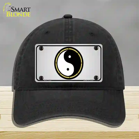 Yin And Yang Novelty License Plate Hat Unconstructed Cotton / Black