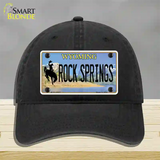 Rock Springs Wyoming Novelty License Plate Hat Unconstructed Cotton / Black