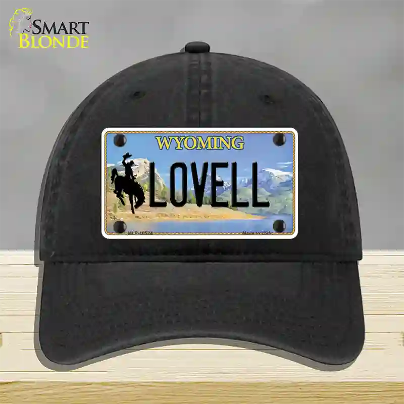 Lovell Wyoming Novelty License Plate Hat Unconstructed Cotton / Black