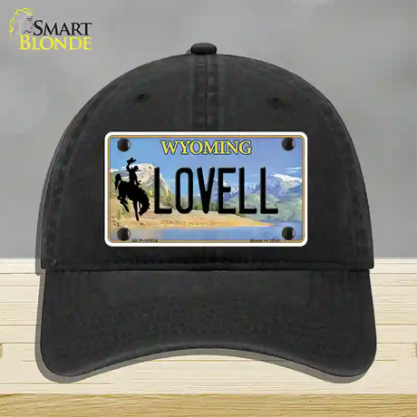 Lovell Wyoming Novelty License Plate Hat Unconstructed Cotton / Black