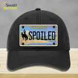 Spoiled Wyoming Novelty License Plate Hat Unconstructed Cotton / Black