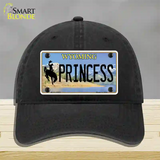 Princess Wyoming Novelty License Plate Hat Unconstructed Cotton / Black