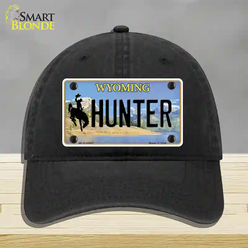 Hunter Wyoming Novelty License Plate Hat Unconstructed Cotton / Black