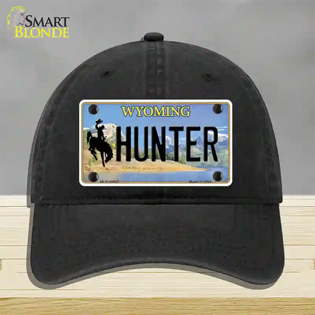 Hunter Wyoming Novelty License Plate Hat Unconstructed Cotton / Black