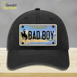 Bad Boy Wyoming Novelty License Plate Hat Unconstructed Cotton / Black