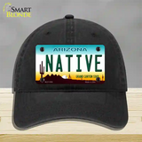 Native Arizona Novelty License Plate Hat Unconstructed Cotton / Black