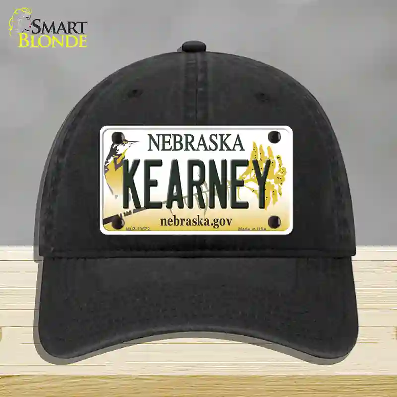 Kearney Nebraska Novelty License Plate Hat Unconstructed Cotton / Black